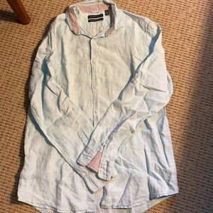 Saks Fifth Avenue linen button down shirt